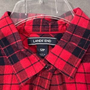 Lands' End Red Plaid Shirt